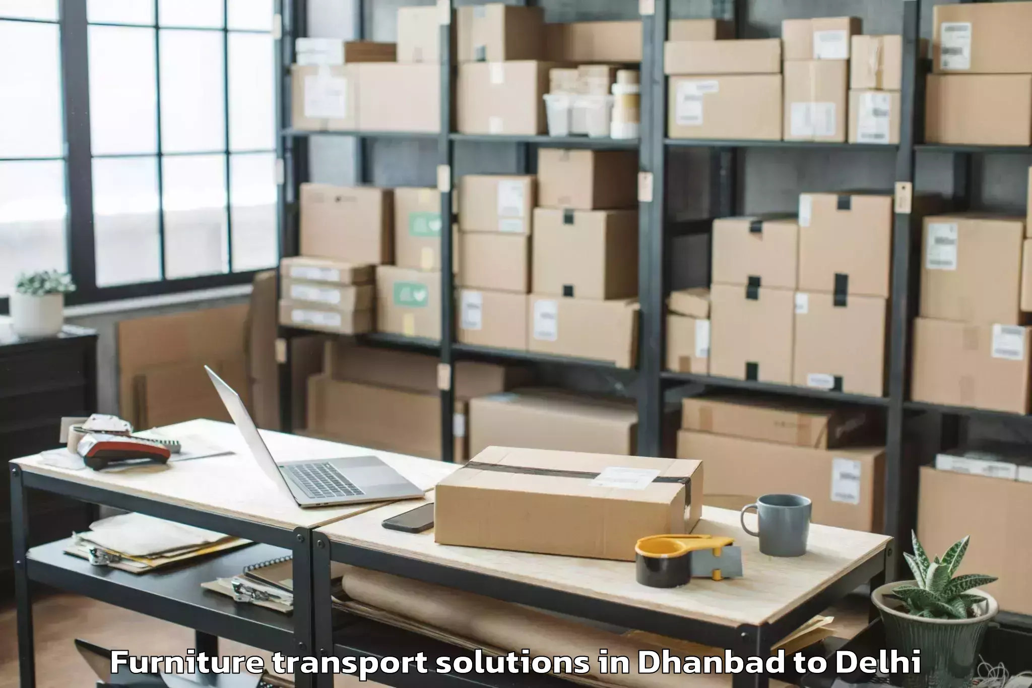 Leading Dhanbad to Saraswati Vihar Furniture Transport Solutions Provider